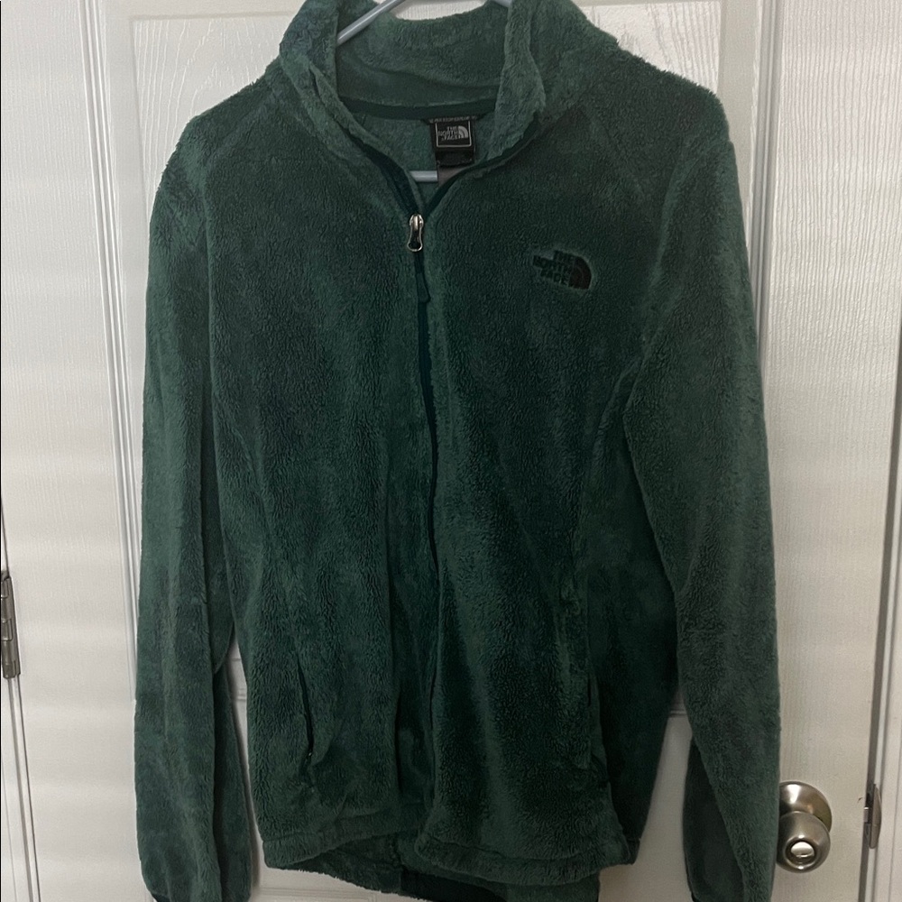 The North Face Forest Green Plush Full-Zip Fleece Jacket
